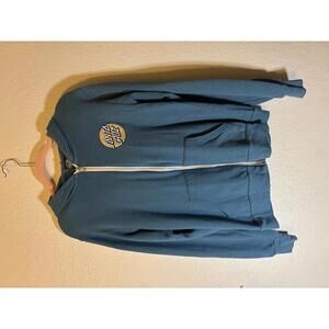 Santa Cruz Women's Zip-Up Hoodie Sweatshirt Medium Blue size Medium